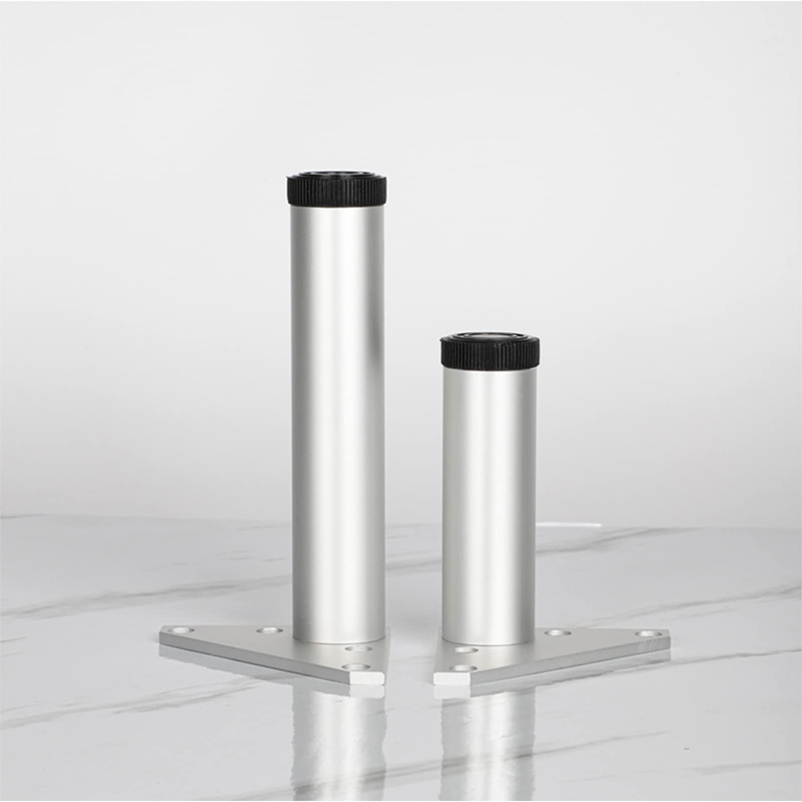 4 Piezas de Patas para Muebles de Aleación de Aluminio,Patas de Gabinete a Prueba de Agua,Patas de Sofá Ajustables,Patas de Soporte de Patas de Baño Plata,Altura:6-40cm (250mm/9.84in)