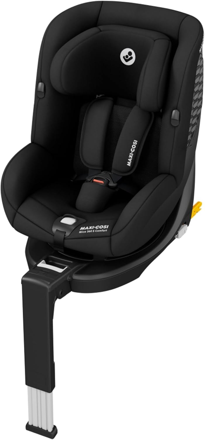Maxi-Cosi Mica 360 S Comfort, Silla Coche 360 Giratoria, ISOFIX, 0-4 Años(40-105cm), Giro FlexiSpin, 5 Posiciones Reclinación, Protección G-CELL, Arnés Fácil Poner,Tejido Transpirable, Authentic Black