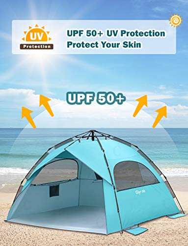 Glymnis Beach Tent Pop Up Beach Tent XL 4-6 Person Easy Setup Portable Sun Shelter UPF 50+ Sun Shade Tent with Carry Bag for Beach Garden Picnic image 6