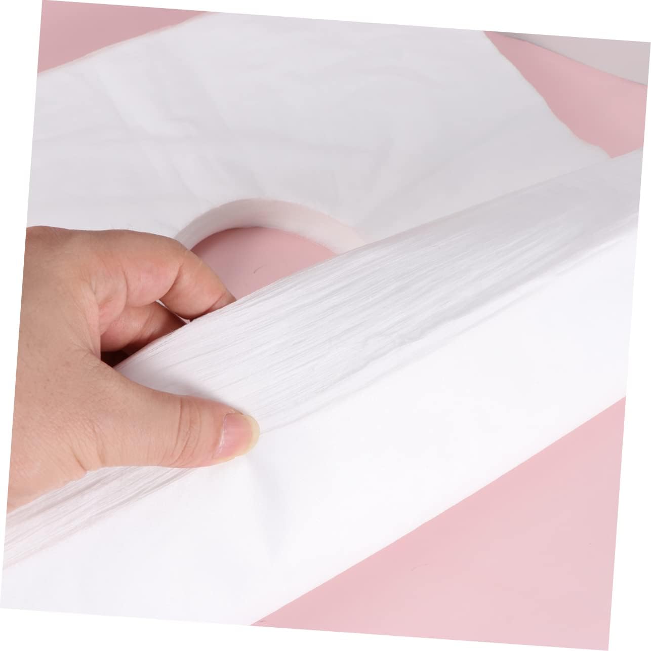 FOMIYES 200Pcs Disposable Face Hole Pillow Massage Cover Pad Non Woven Neck Cushion for Salons Breathable and Sanitary Design for Facial Treatments and Relaxation