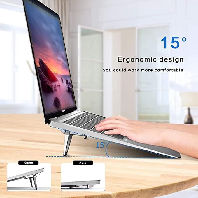 Image of SOOPII Laptop Stand for Desk, Portable Anti-Slip Keyboard Riser, Zinc Alloy Keyboard Stand, Computer Stand Compatible with MacBook Air /Pro, 10-15.6 Inches Laptops and Keyboards (JDL-15)
