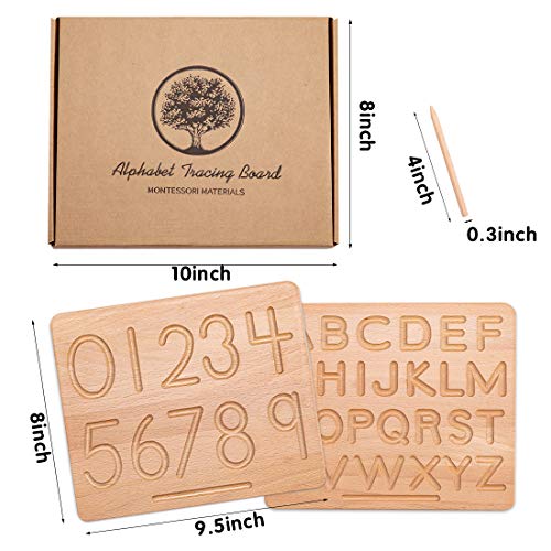 let's make Alfabet Tracing Board, 2st Dubbelzijdige Houten Letters Tracing Nummers & Patronen, Grote Montessori… - Afbeelding 3