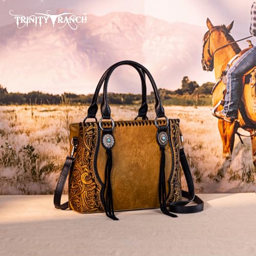 Image of Trinity Ranch Tote Bag for Women Western Purse Floral Tooled Concho Collection