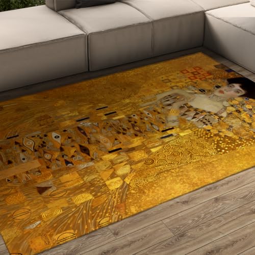 Tapis antidérapant et lavable brun ambré 120x150 cm à poil bas - 3