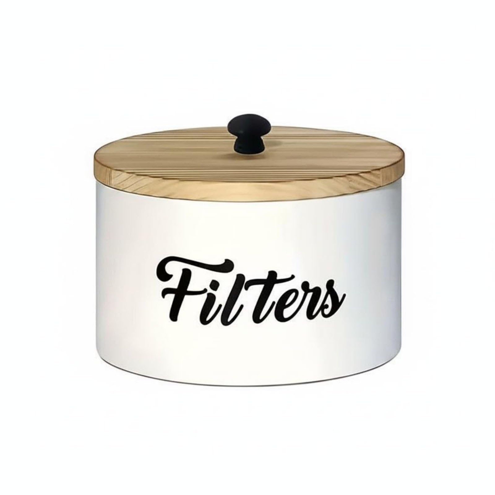 Caja para filtros de café con tapa de madera maciza de diseño premium y elegante
