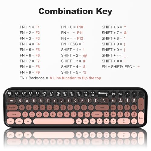 Image of KNOWSQT Wireless Keyboard and Mouse Combo - BlackBerry-Gradient 2.4G Full-Size Typewriter Cute Colorful Keyboards - USB Plug and Play, for Windows, Laptop, Computer, PC, Desktop