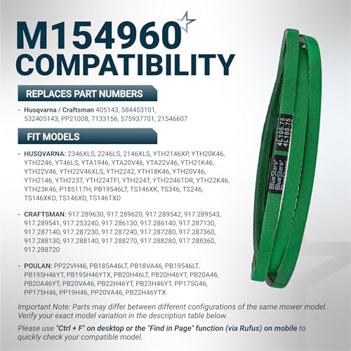 Image of [Upgraded Grip120] BlueStars 405143 Deck Belt Aramid Cord 1 /2 inch x 105.75 inch