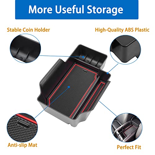 Jdmcar COLORADO BOX RED Compatible With Center Console Tray Chevy Colorado/Gmc Canyon Accessories 2015-2020 2021 2022 thumb #3
