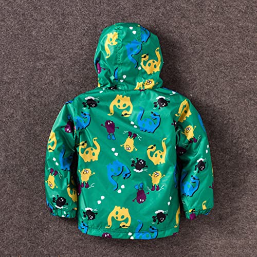 Toddler Boys Windbreaker Casual Outerwear Kids Lightweight Zip Hooded Jacket Baby Cute Coat (Green, 12-18 Months)3
