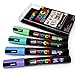 Produktbild Uni Posca 5M-Marker-Set, 4-teilig, in Plastiketui, für Kunstmalerei, kühle Pastellfarben