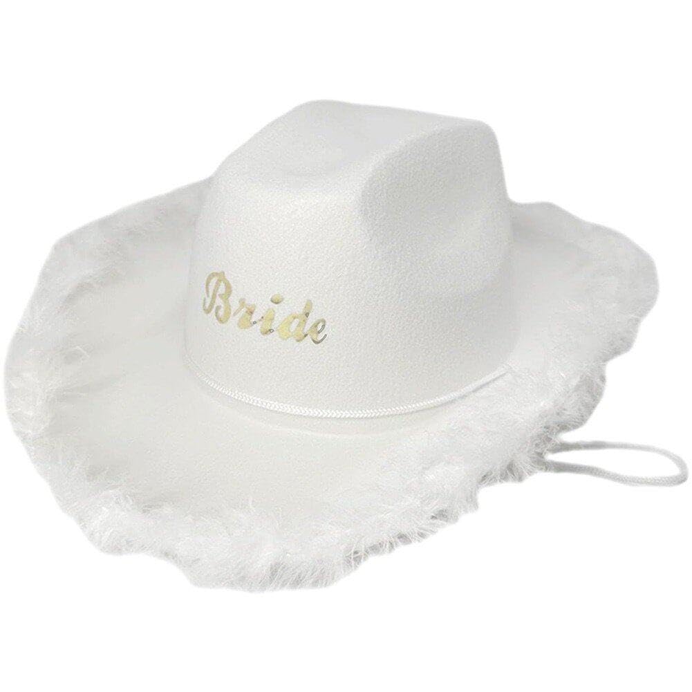 Novia Cowboy Hat Gaviel De Novia Vaceta De Novia Feather Cowboy Hat Western Bride Hat Para Despedida