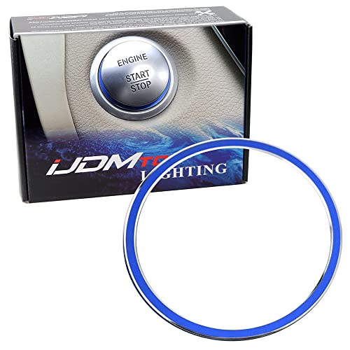 iJDMTOY Sports Blue Aluminum Key Hole/Keyless Engine Push Start Button Surrounding Decoration Trim Compatible with Mercedes C E S R ML GL CLA CLS GLA GLC GLE Class