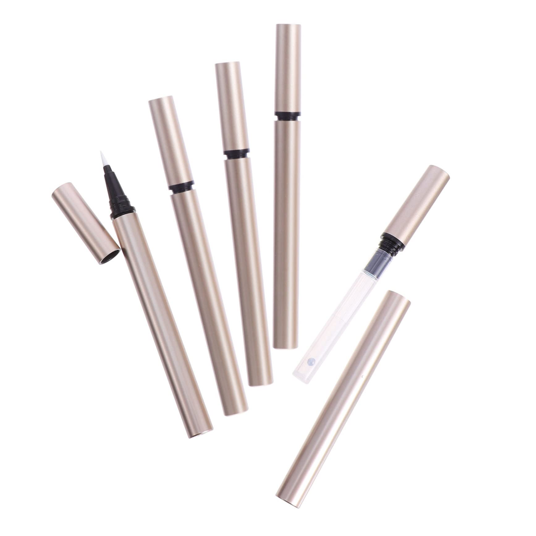 5 Stück 1 Ml Flüssig Eyeliner Stift Leere Eyeliner Tuben Auslaufsicher Luftdicht Verschlossen Nachfüllbare Applikatoren für Make Up Artists und Anfänger Tragbar für Reisen