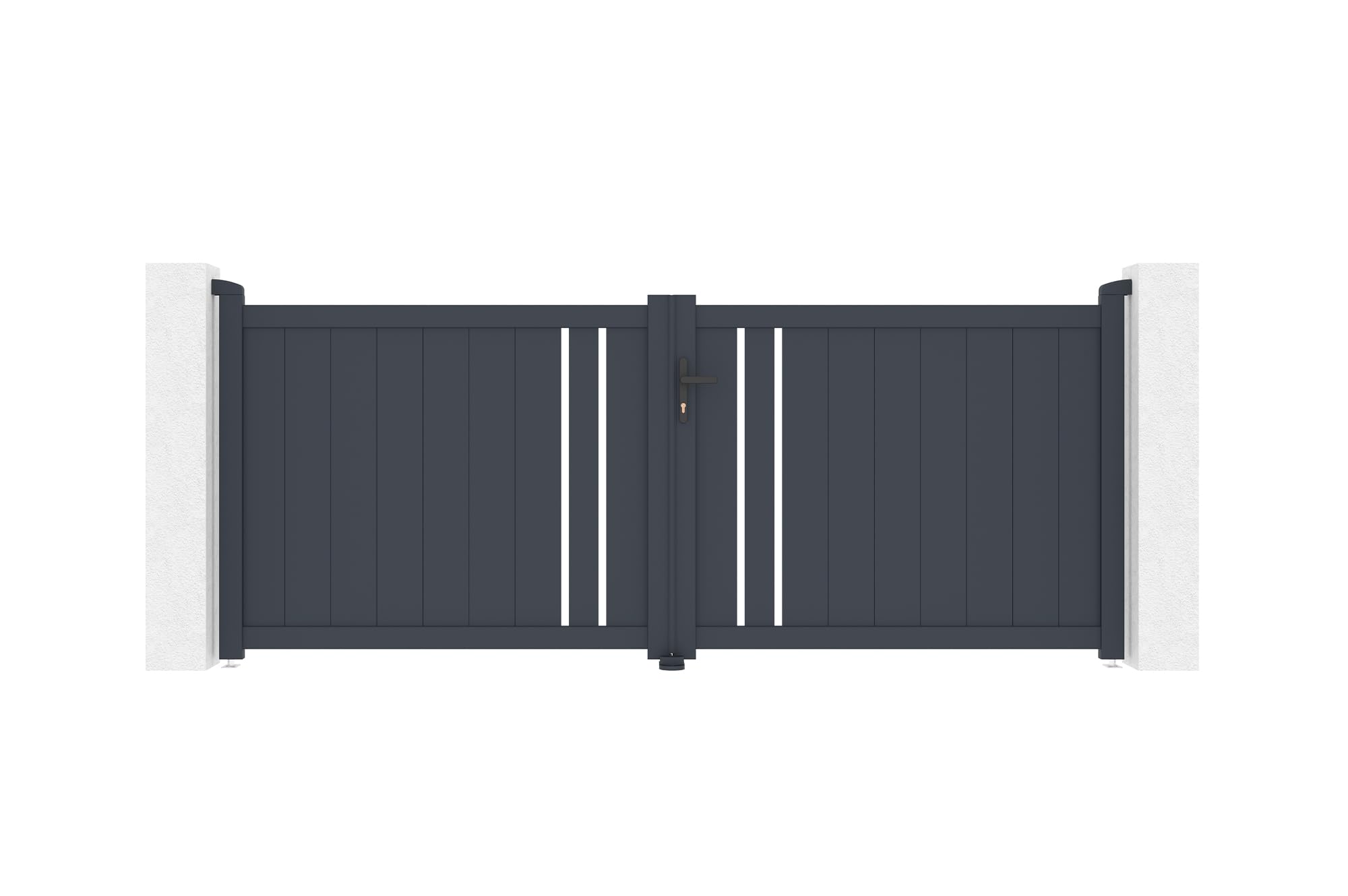 Casanoov Portail battant 3m GIONA H.120cm aluminium gris