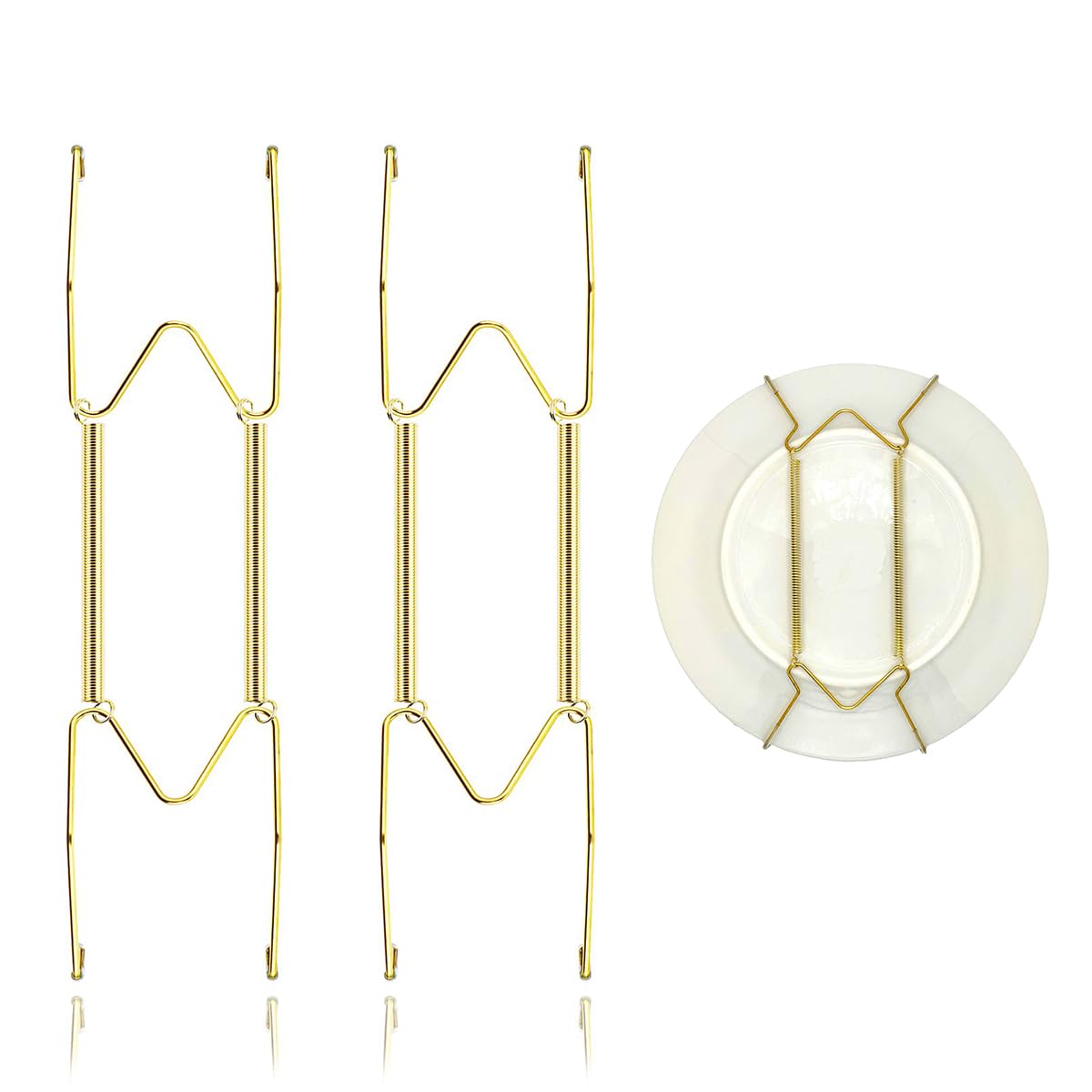 HASTHIP® Spring Plate Hangers for Home Decor Wall Decor Heavy Duty Stainless Steel Golden Spring Plate Hangers for 5.5''-8'' Dia Plates-image-49