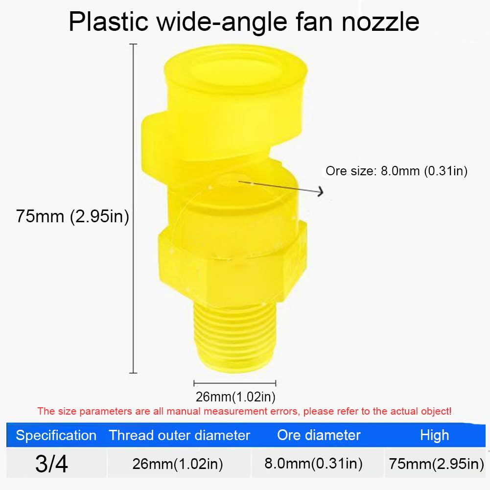 110 boquillas en forma de ventilador plano, Dysza wentylatora szerokokątnego do czyszczenia tworzyw sztucznych PP Typ K Ogród Rolnictwo Zastosowanie 5-10 szt(3/4 (Hole Diameter 8.0mm),10pcs)