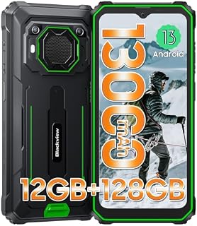 Blackview Rugged Phone, BV6200Pro 12GB+128GB/2TB TF, 13000mAh Battery, Rugged Smartphone Android 13, 18W Fast Charge, 6.56 HD+, 98dB Speaker, Three Card Slots, NFC, Fingerprint Unlocked - Green