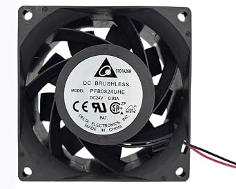 PFB0824UHE 80x80x38mm DC24V 0.93A 9000RPM 132.56CFM 2-Wire Cooling Fan