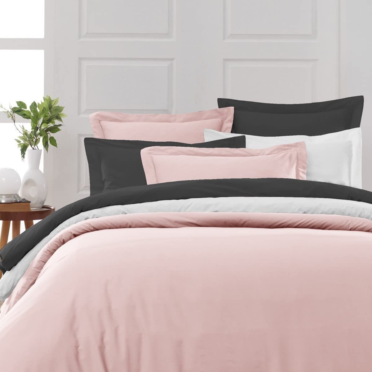 Sensei Maison - Drap Housse en Percale de Coton Bonnet 30 cm Soft Percale - 200x200 cm - Blanc