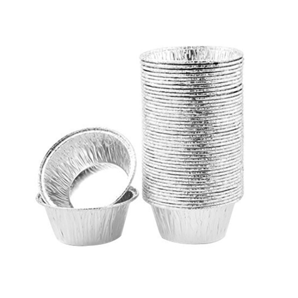 100pcs Disposable Aluminium Foil Tart Tins,Mini Pie Moulds for Mince Pies,Quiches & Cupcakes,Stackable Baking Cups(100pcs deep Bottom)