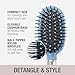 Conair Velvet Touch oval cushion hair brush - Travel Hairbrush- Detangling - ideal for curly or straight styles - detangler brushes - women or men - Sky Blue