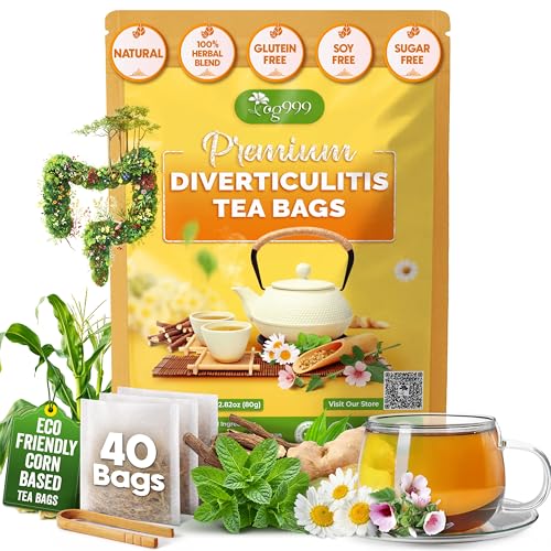 Image of TOG999, Diverticulitis Tea Bags | 40 Count | 100% Natural Chamomile, Peppermint, Marshmallow Leaf, Wild Yam Root, Licorice & Ginger Herbal Blend - Caffeine-Free Comfort Tea, Vegan.