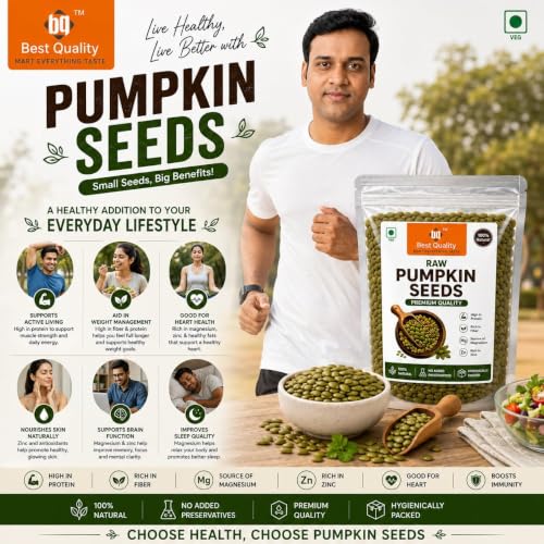 Image of Best Quality Raw Pumpkin Seeds 1kg | Premium Natural Pumpkin Seeds | High Protein, Rich in Fiber & Zinc | Healthy Snack & Daily Nutrition | Unsalted & Unroasted