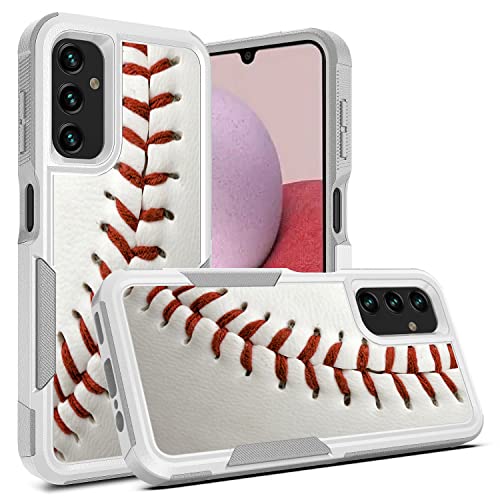 Candykisscase Case for Samsung Galaxy A14 5G, Baseball Sports White Pattern Shock-Absorption Hard PC and Inner Silicone Hybrid Dual Layer Armor Defender Case for Samsung Galaxy A14 5G