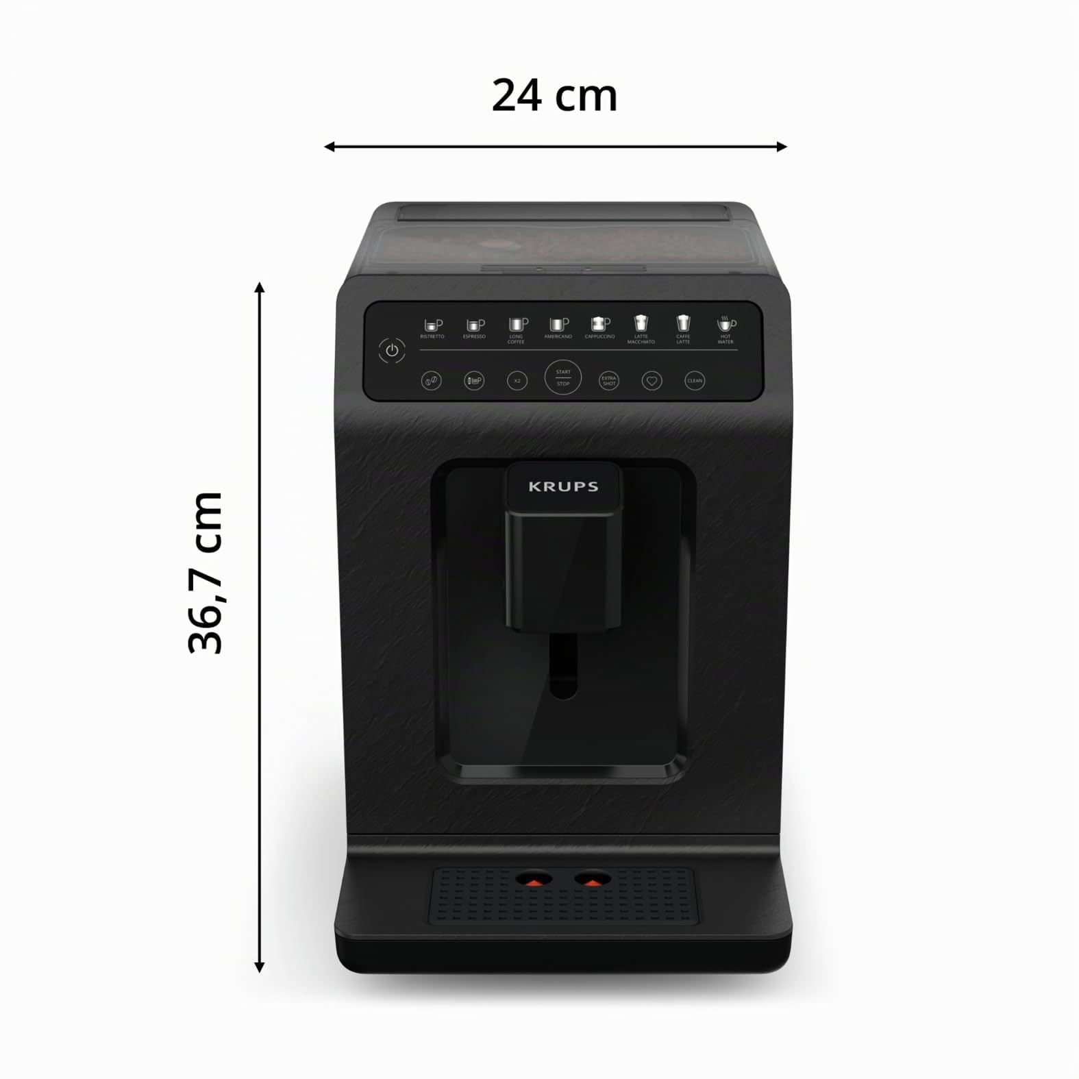 Krups EA897B10 Evidence, Macchina da caffè automatica, Expresso, Cappuccino, Quattro Force, Sistema One-Touch, 8 bevande preimpostate, Bevande personalizzabili, Nero