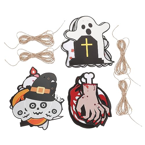 Décorations de fête d'halloween : lot de 3 chaînes de bannière à suspendre