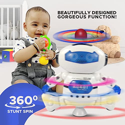 Image of LED Flashing Light and Music Toys for Kids 1+ to 5+ Year | Babies Real Actions Best Birthday Christmas Gift Indoor Fun Activities (Robot)