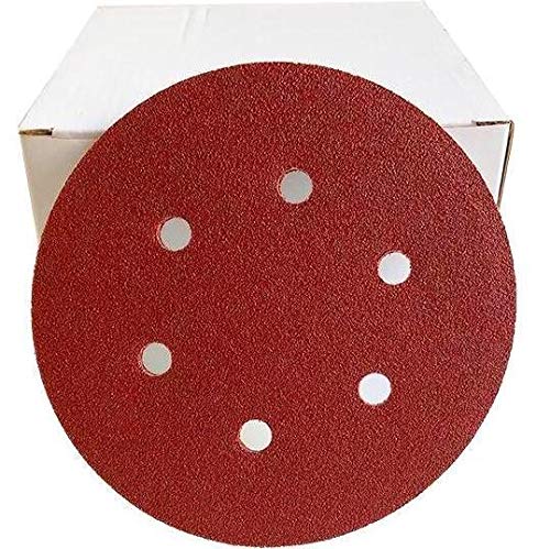 50 Dischi Abrasivi Per Levigatrice Orbitale 150mm – Grane Assortite 40-600, 5 Per Grana, 6 Fori Aspirazione Polvere, Per Legno, Auto, Muro