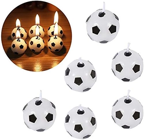 6 velas de fiesta de cumpleaños de fútbol de fútbol para decoración de tartas de decoración de juguetes para niños decoración de regalo para el