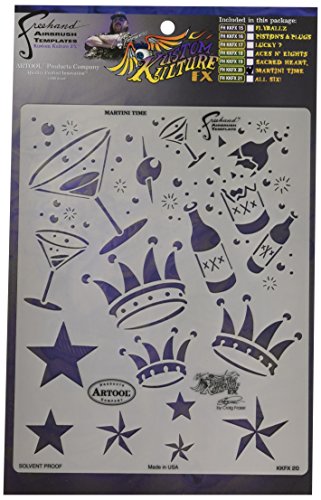 Artool Fhkkfx 20 Martini Time pochoir flexible haute précision pour aérographe