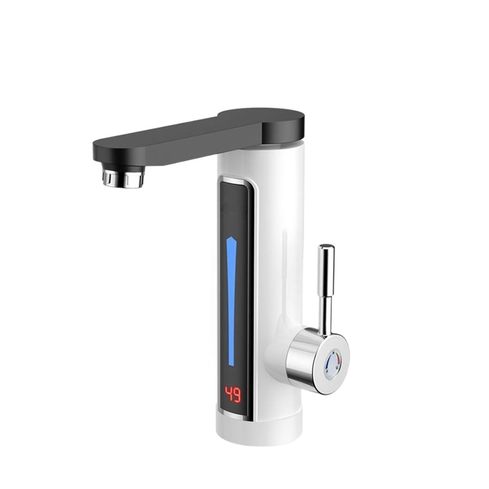 LNHHG Household Electric Instant Heating Faucet Hot Cold Dual-use Tankless Water Quickly Heating Tap Water Heater LED Display(Bianco)