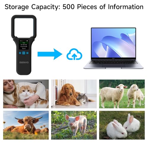 ISENVO AR190E Bluethooth Scanner de microchip para animais de estimação, leitor de animais RFID port