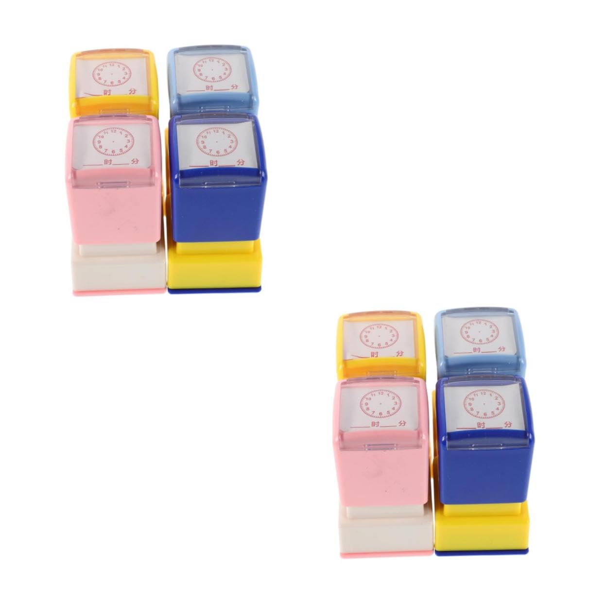 HANABASS 8 Timbri Didattici per Strumenti Educativi per Insegnamento del Giochi Creativi e Riconoscimento Orario per Scuola e Casa Stampe Colorate Coinvolgenti