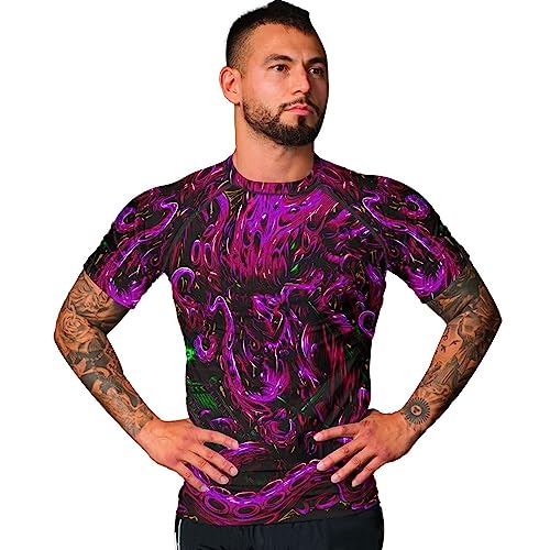 BJJ Rash Guards for Men Short Sleeve Rash Guard Men, Full Size XS-5XL Compression Shirt Stretchable Fabric4