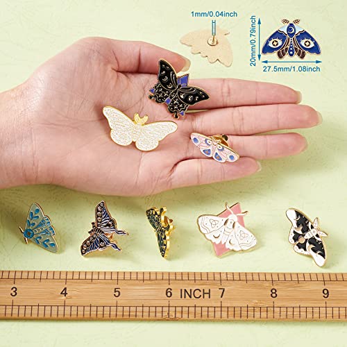 Image of Cheriswelry 16Pcs Butterfly Theme Enamel Pins Set Enamel Butterfly Lapel Pins Insect Animal Brooch Pins 14-30mm for Clothes Jacket Bags Backpack Hats Decoration