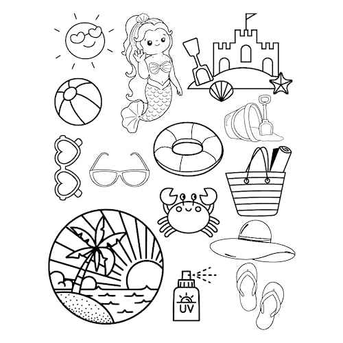 Image of Mermaid Beach Water Soluble Embroidery Patterns on Sulky Water Soluble Stabilizer for Hand Embroidery Projects