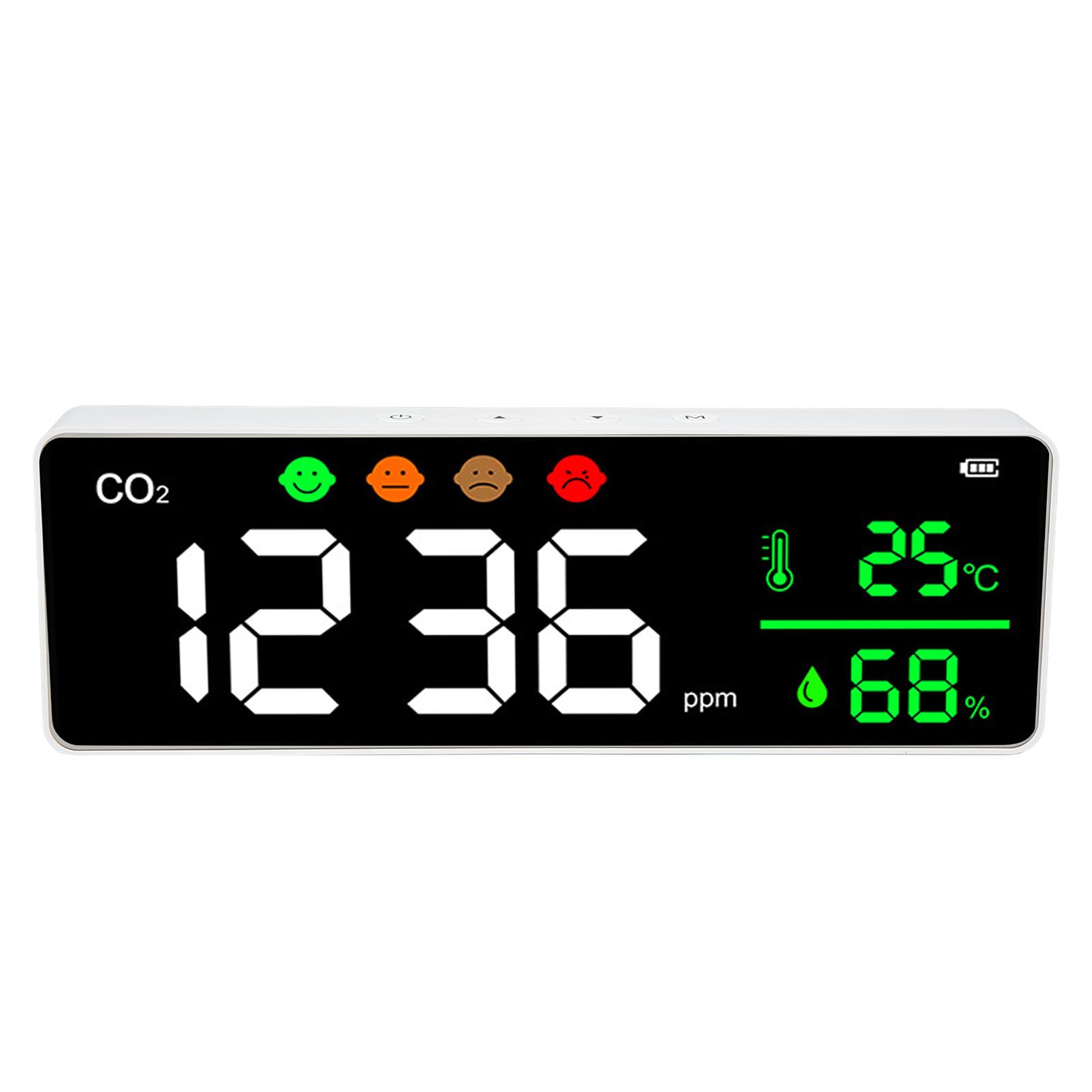 Écran LED Monitor de qualité d'air Digital CO2 Détecteur Murmage mural Température Humidité Memarme pour la maison Bureau de bureau