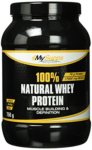 100% Natural Whey Protein - ohne Süßstoffe & künstliche Aromen, Sojafrei, Eiweißpulver reich an Aminosäuren (BCAAs) , Sehr gut löslich, 750g