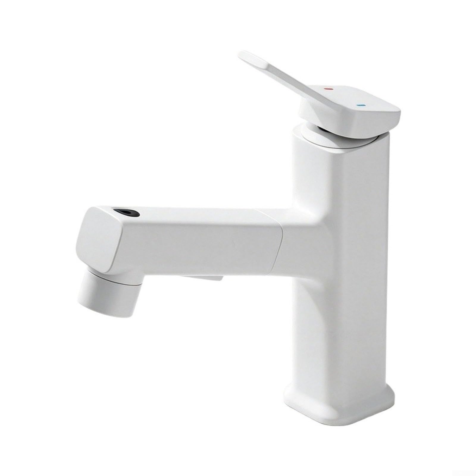 Grifo de lavabo para baño, extensible, flexible, color negro