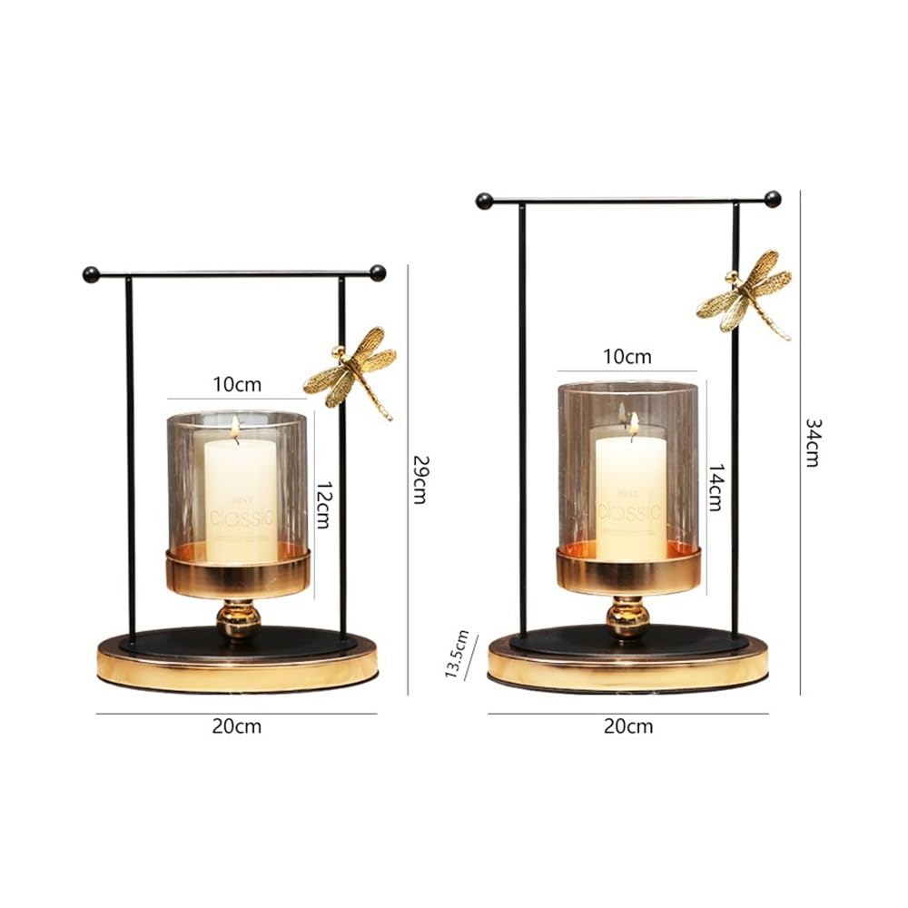 Kandelaber Luxus Glas Kerzenständer Wohnzimmer Esstisch Home Dekoration Metall Kerzenhalter Dekoration(Klein)