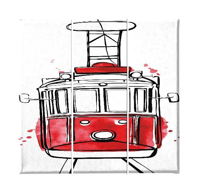 69 x 3 x 50 cm Quadro Tram, Rosso, L69xP3xA50 cm