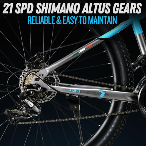 Image of FitTrip Fox Rush 29T | 21 SPD Shimano Altus Gearset | Imported Clarks Dual Disk Brakes | XC60 Lockout Suspension I 1030 Alloy Frame w /Internal Cabling| Unisex (Azure Blue)