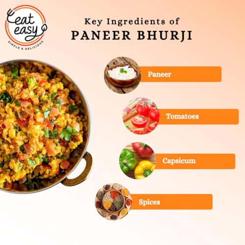Image of Eat Easy Ready To Eat Paneer Bhurji- 80g (Pack of 2) After Preparation 240g | Just Add Hot Water & Cook | Freeze Dried Protein Rich Paneer, Instant Sabzi for Travelers, Campers, International Food