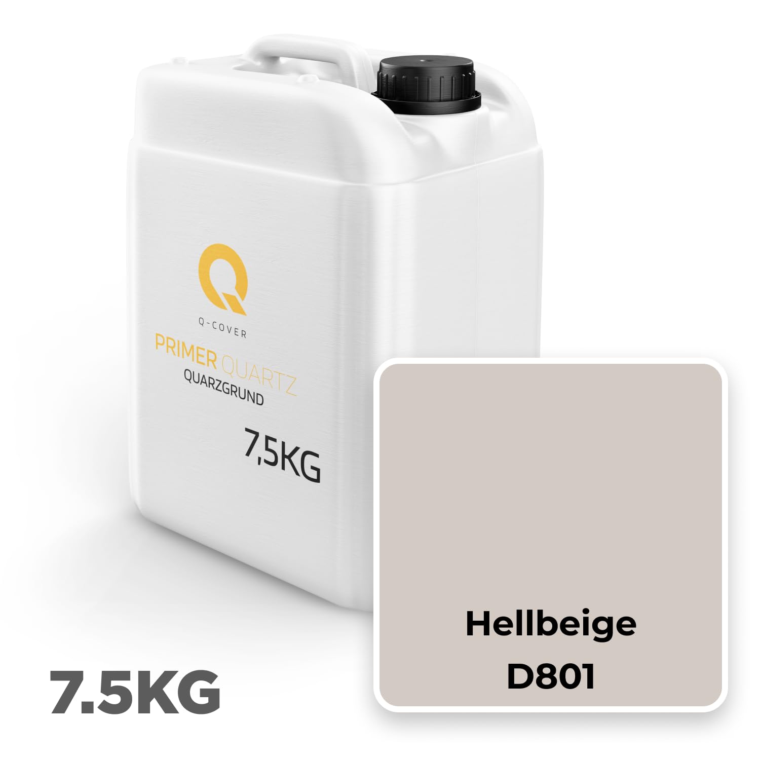 Quarzgrund für Dekorativer Putz mit Mica Hellbeige D801 7,5KG | Acrylatdispersion Grundiermittel Innen & Außen für Wände und Decken Grundierung Schutz Mosaikputz ca. 0,3-0,4 KG/m2