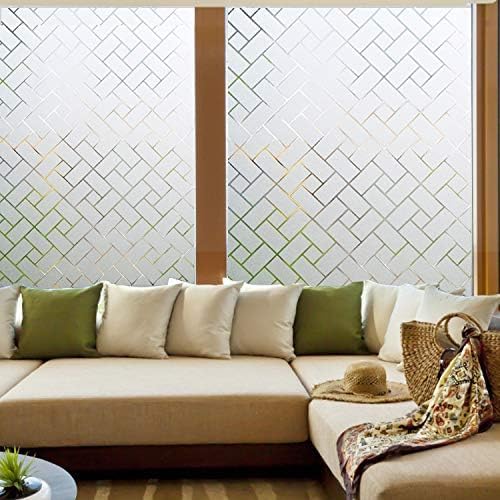 Image of WISDOM Window Glass Frosted Film Sticker for Home /Office Decorative Film 12x50 Rechtangle