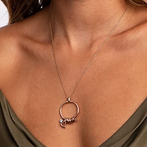 Personalized Linda Circle Pendant Necklace with Diamond Options - Custom Jewelry for Her, Women, Mom - Dainty Gift for Mother's Day, Christmas, Birthday - By MYKA4